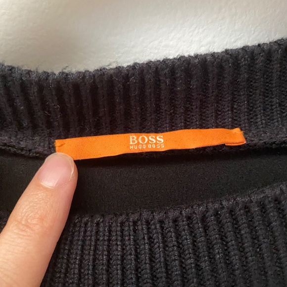 Hugo Boss Orange Short Sleeves Black Lined Casual Party Elegant Dress Size 2 - Picture 2 of 8